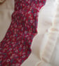 Upcycled Coffee Sack -  Mini Shoulder Bag -  Red ditsy print - Image 5