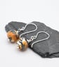 fire opal lampwork glass earrings - Image 3