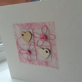 Pink hearts and more hearts anniversary card
