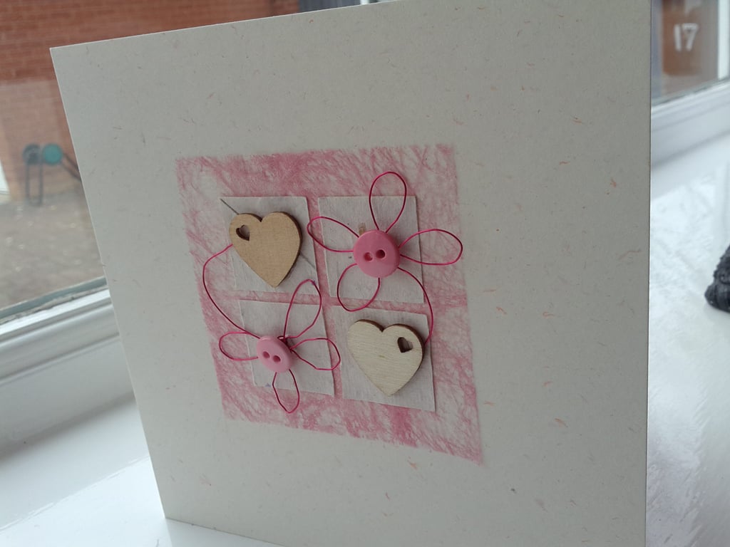 Pink hearts and more hearts anniversary card