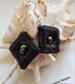 Lava Rock -Lava Stone & Peacock Freshwater Pearl Earrings. - Image 9