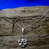 Art Nouveau Silver Necklace, Celtic pendant, Celtic necklace, Sterling Silver.