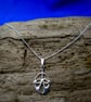 Art Nouveau Silver Necklace, Celtic pendant, Celtic necklace, Sterling Silver.