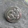 Cat Brooch in Silver Pewter