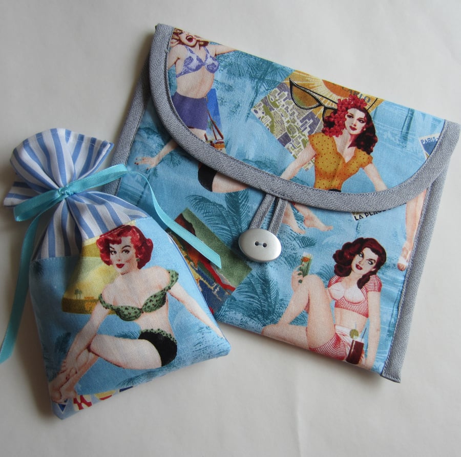 Beautiful Bundle Bathing Belles Make Up Bag and Lavender Bag Sachet