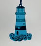 Blue mirrored acrylic lighthouse decoration