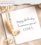 Personalized Ribbon Birthday Card, Handmade for Friend or Colleague