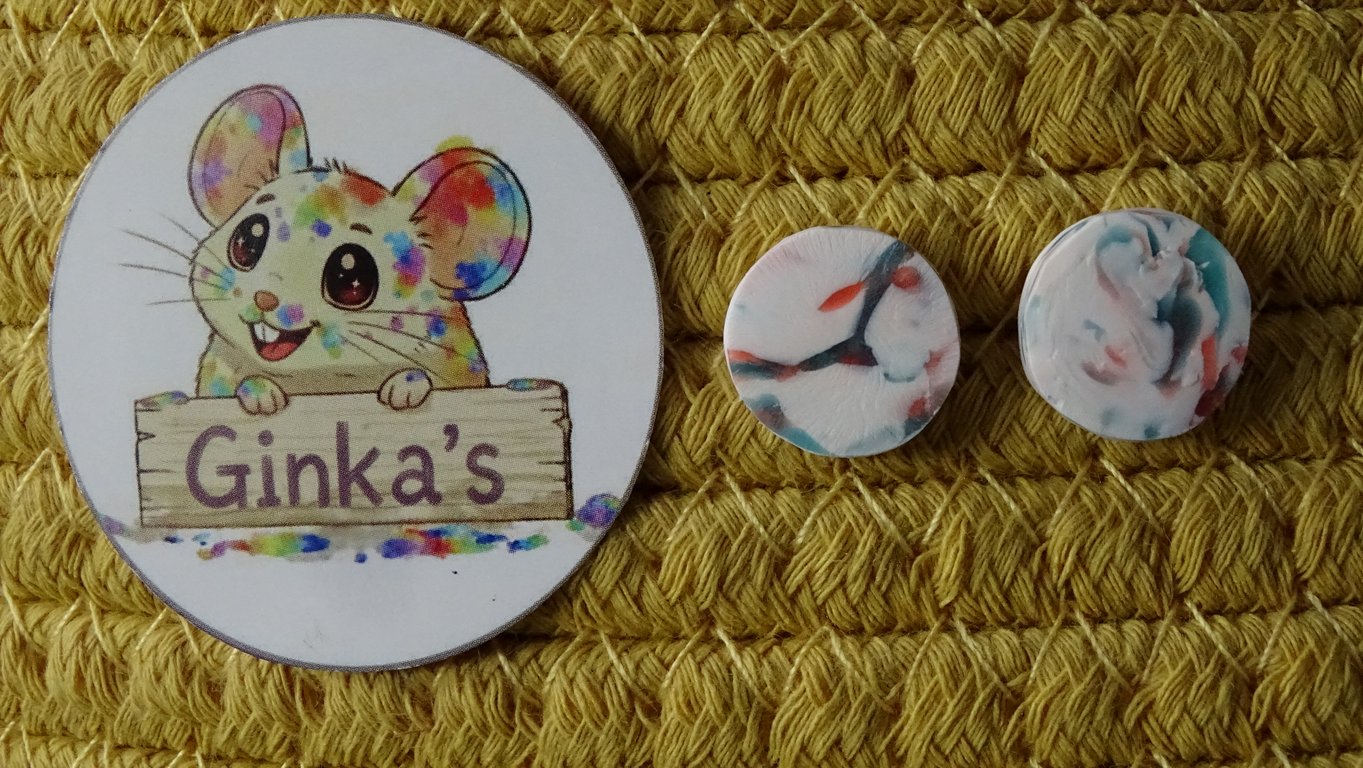 Coral Mist Polymer Clay Stud Earrings – Handmade