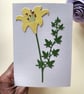 Yellow Paper Lily - Flower Shop Moments, Blank Handmade Floral Card 