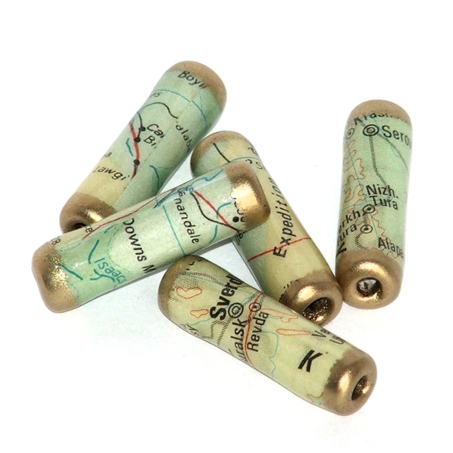 Paper Beads - Recycled Map 