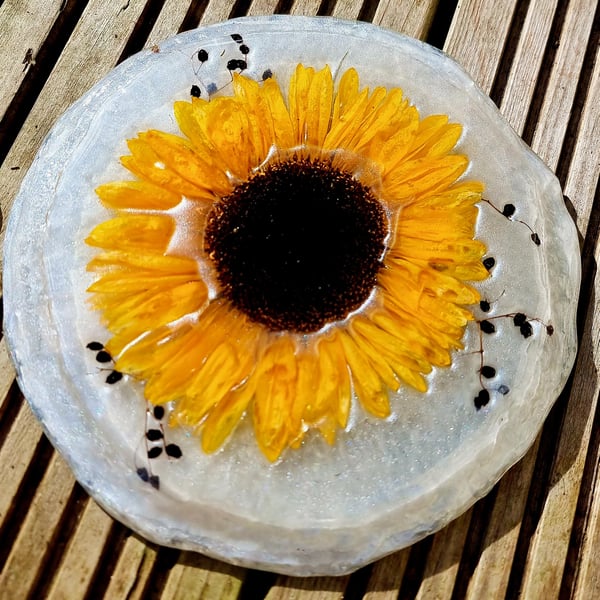 Resin & Pressed Sunflower Coaster Home Decor Wedding Bouquet preservation Gift