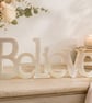 Summer Seconds. Pale Pink Glittery Believe Ornament. Perfectly Imperfect.