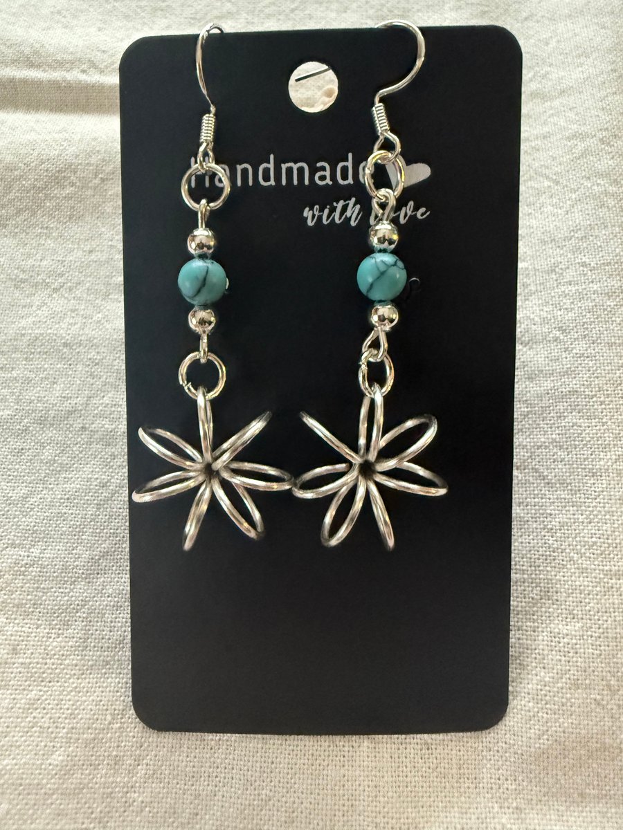 Silver Daisy Dangle Earrings 