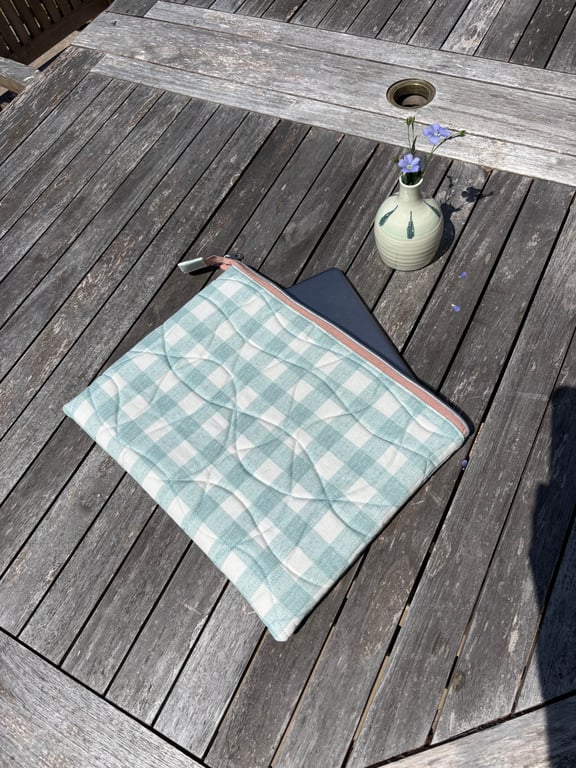 Blue gingham iPad, Tablet or laptop cover