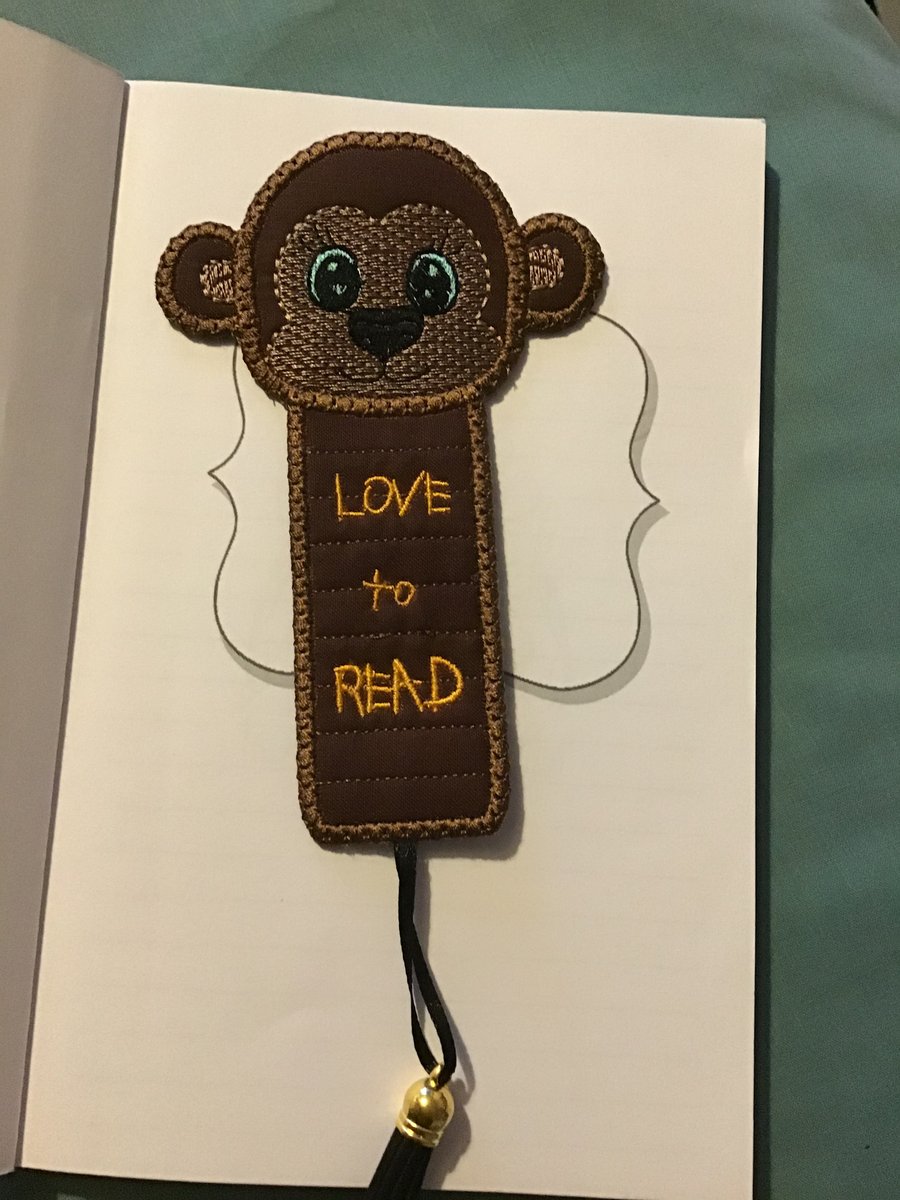 Monkey Bookmark. Love to read.