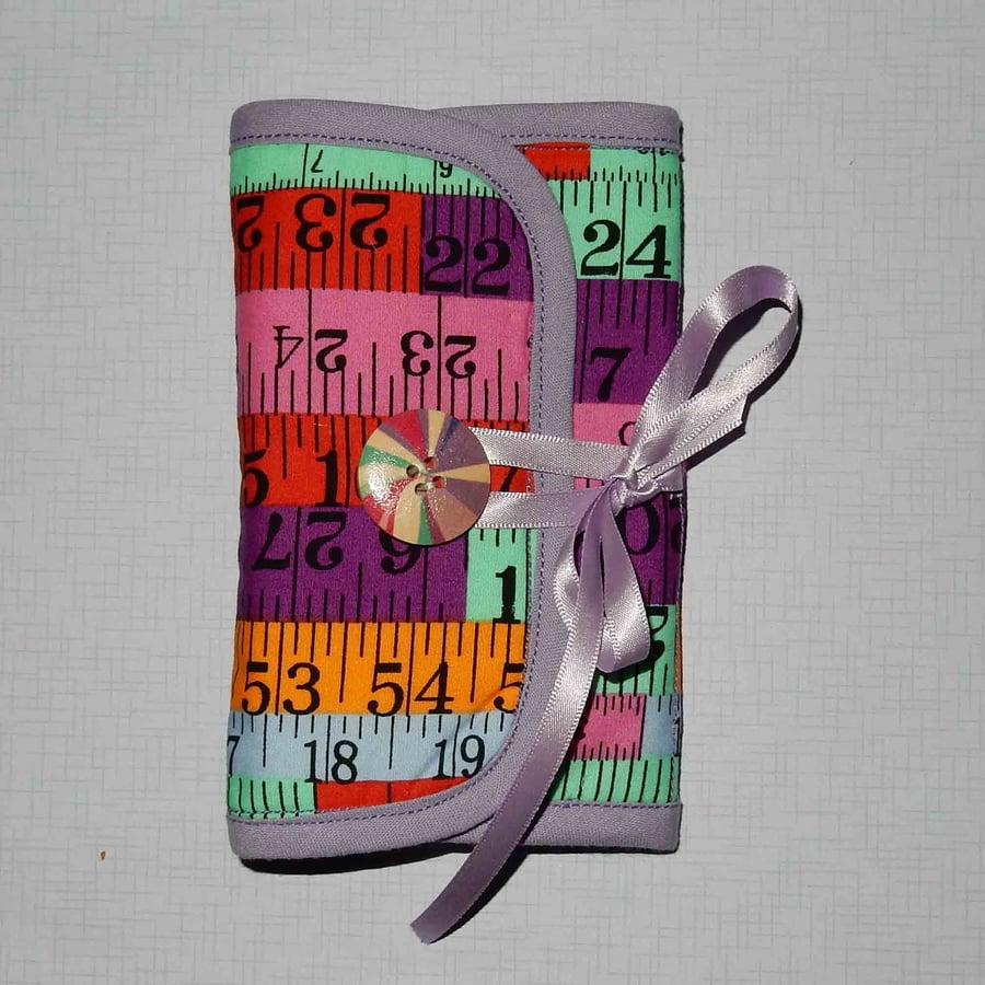 Sewing set or needle case tape measure print fabric