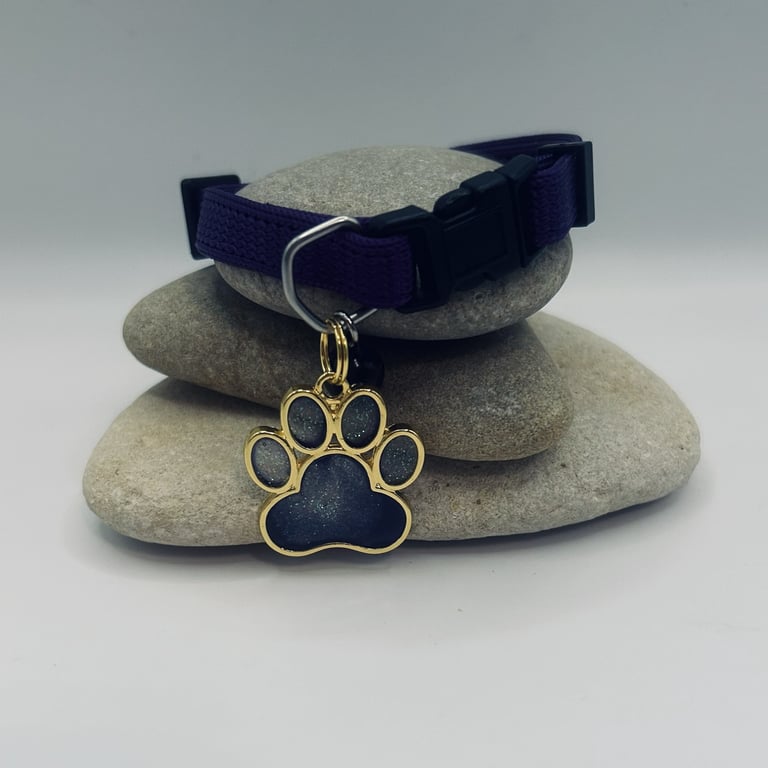  Resin Cat & Paw Charms – Matching Pet Tags or Pendants – Gold & Silver 