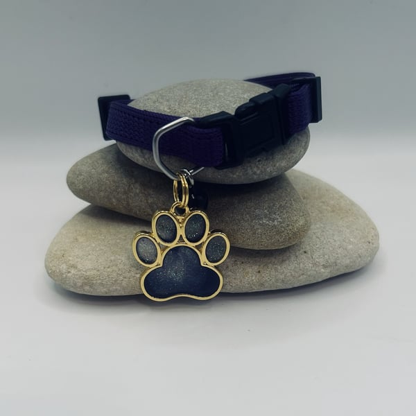  Resin Cat & Paw Charms – Matching Pet Tags or Pendants – Gold & Silver 