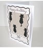 Birthday Card With Coaster Gift Black Cats Keepsake - Image 2