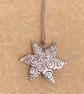 Star necklace with spiral pattern, pure silver  - Image 2