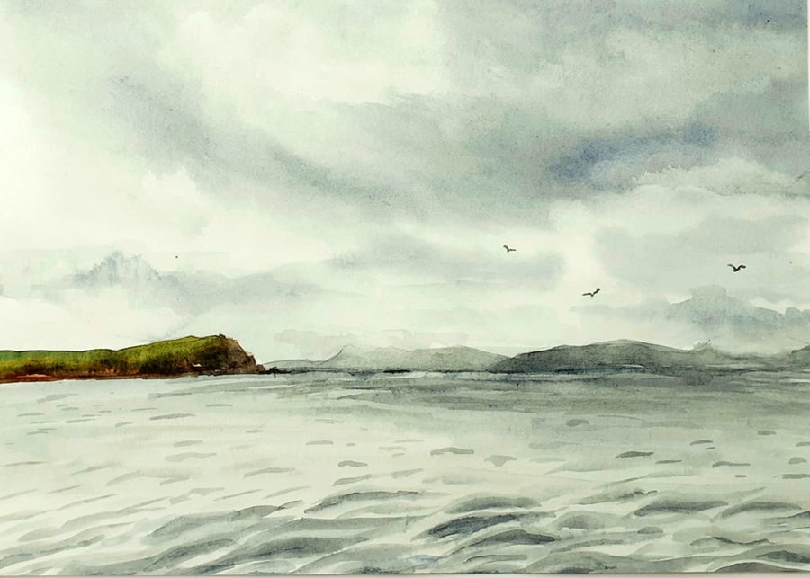 Original watercolour painting, A View from Dingle, County Kerry  292 mm x 207 mm