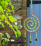 Beautiful copper and green suncatcher wire wrapped spiral handmade unique  - Image 8