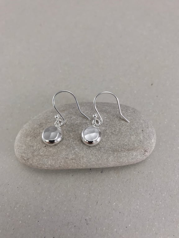 Sterling Silver Pebble Dangle Earrings