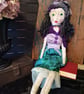 Belladonna the poison flower fairy, OOAK art doll, textile art keepsake