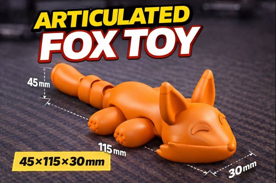 Articulated Fox Toy - 45 - 115 - 30mm