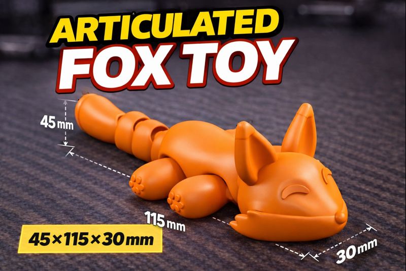 Articulated Fox Toy - 45 - 115 - 30mm