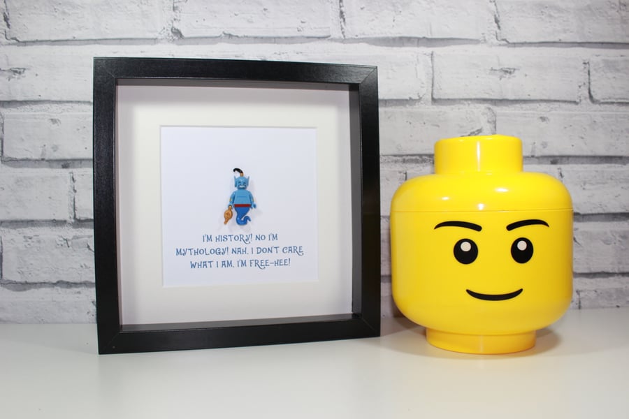 THE GENIE - FRAMED LEGO DISNEY COLLECTABLE MINIFIGURE - ALADDIN