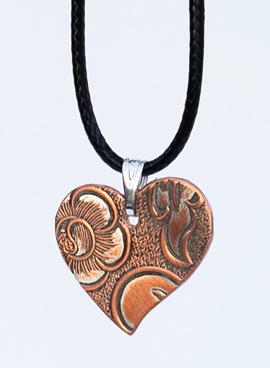 Reclaimed copper pendant