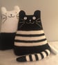 Black and White mohair knitted cat ornament folksy Christmas 2026 - Image 6