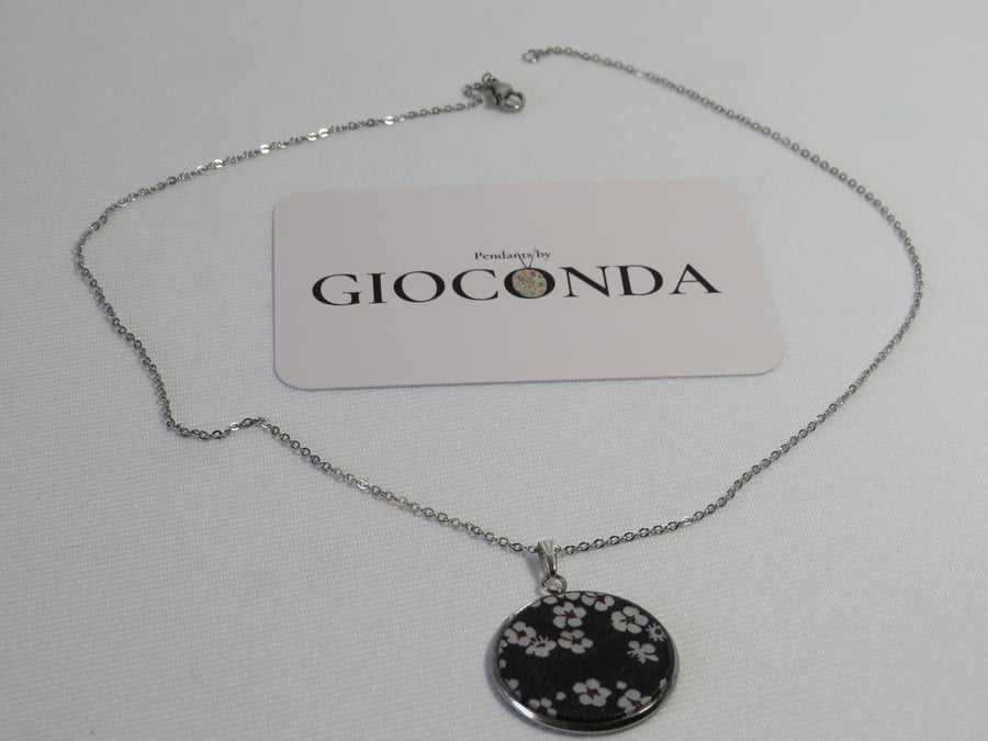 Hand Crafted Pretty Pendant - Made Using Liberty Print Fabric