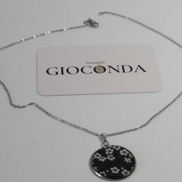 Hand Crafted Pretty Pendant - Made Using Liberty Print Fabric