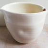 Ceramic handmade robin jug handleless pourer with miniature bird and footprints 