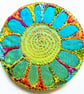 58mm Fabric Badge with Free Machine Embroidery