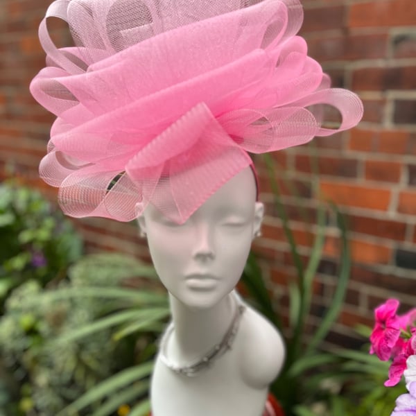Pink Crinoline,Hat for the Races, Hats for Ascot, Special Occasion Hats