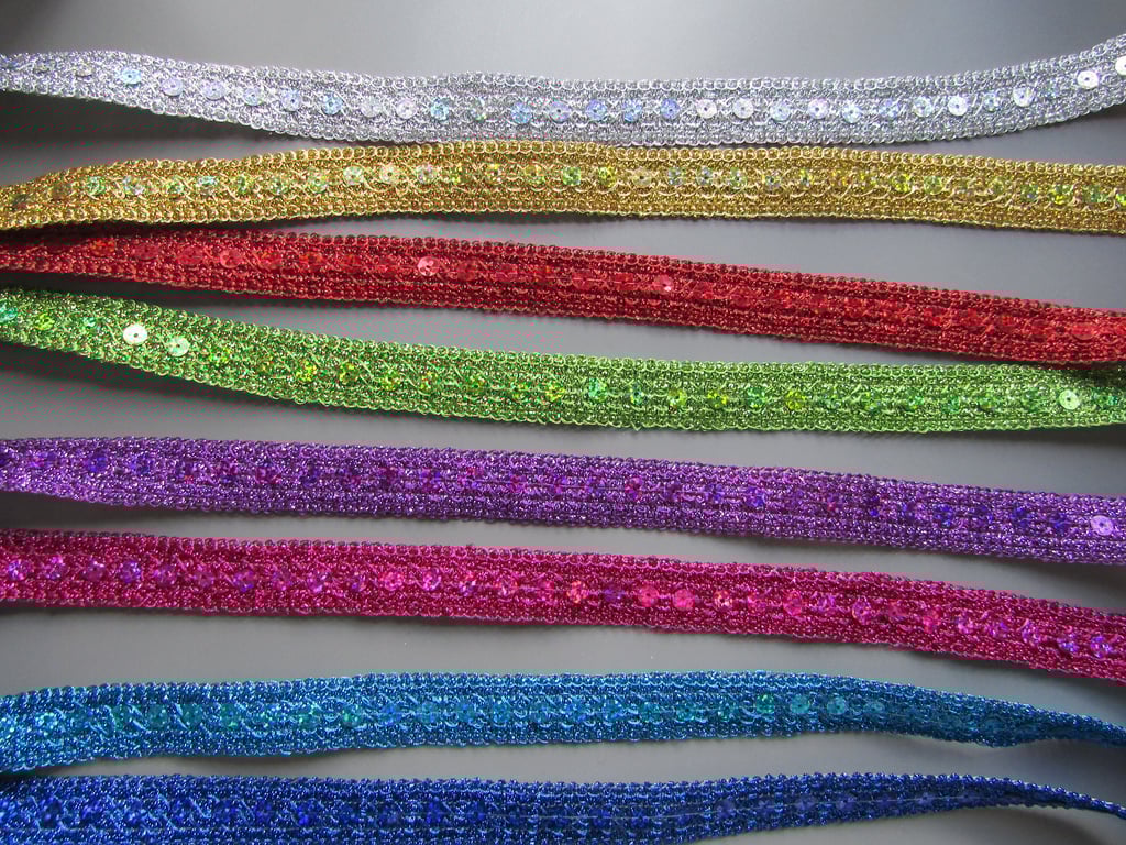 Hologram Sequin Metallic 2cm Braid Trim Sold By The Metre