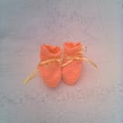  Peach and Yellow Booties Boots for 0 - 6 Month Old Baby, Baby Shower Gift