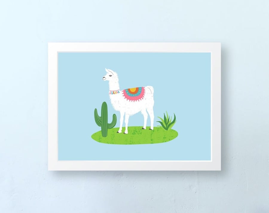 Llama Art Print, Wall Art, Unframed Art Print