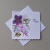 hand painted BEST WISHES greetings card ( ref F 462.C1 )