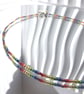 Rainbow Seed Bead Choker Necklace Minimalist Multi-Coloured Jewellery - Image 1