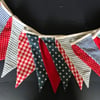 Special order for Dawn: four strings of red, white and blue bunting 