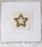 HAND EMBROIDERED CHRISTMAS CARD STAR FOLIAGE
