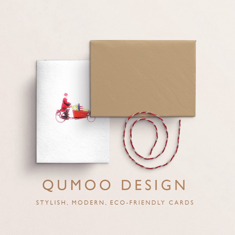 Christmas card Santa on a bakfiets boxbike(QM238)