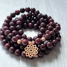 GARNET Mala Bracelet for Women, Wedding Anniversary, 108 Mala Beads, Yoga Gift