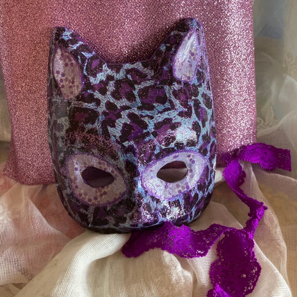 cat mask in purple cuteness