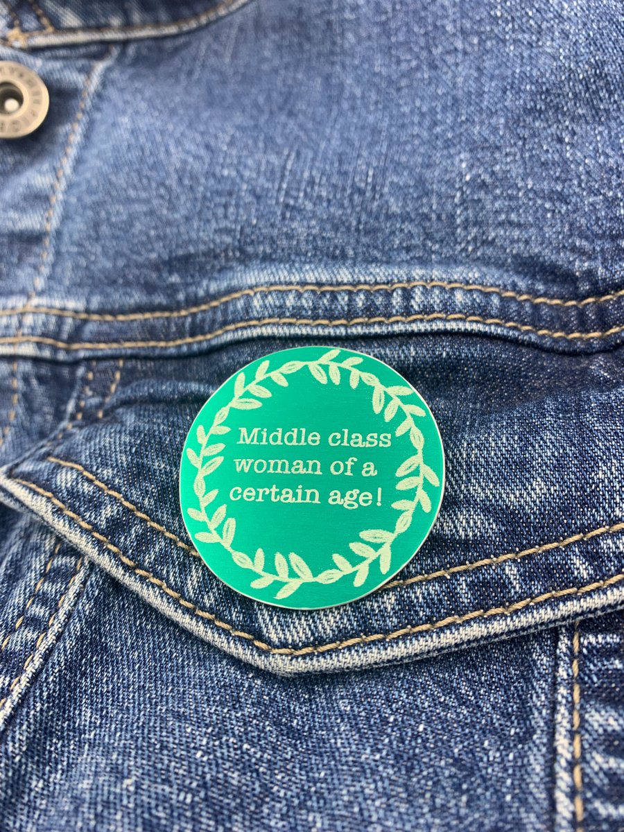 Green ‘Middle Class Woman’ aluminium brooch