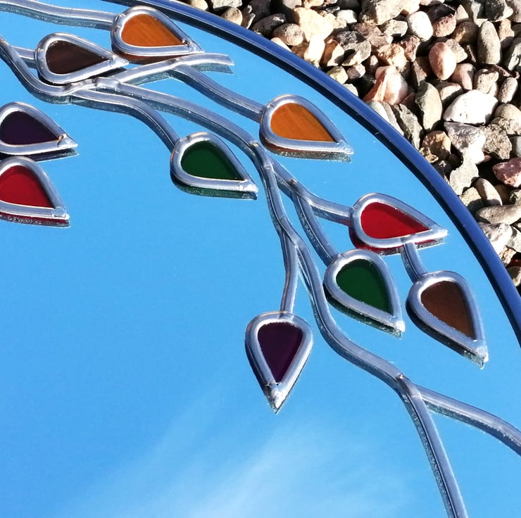 Funky Tree Branch Stained Glass effect Wall Mir... Folksy